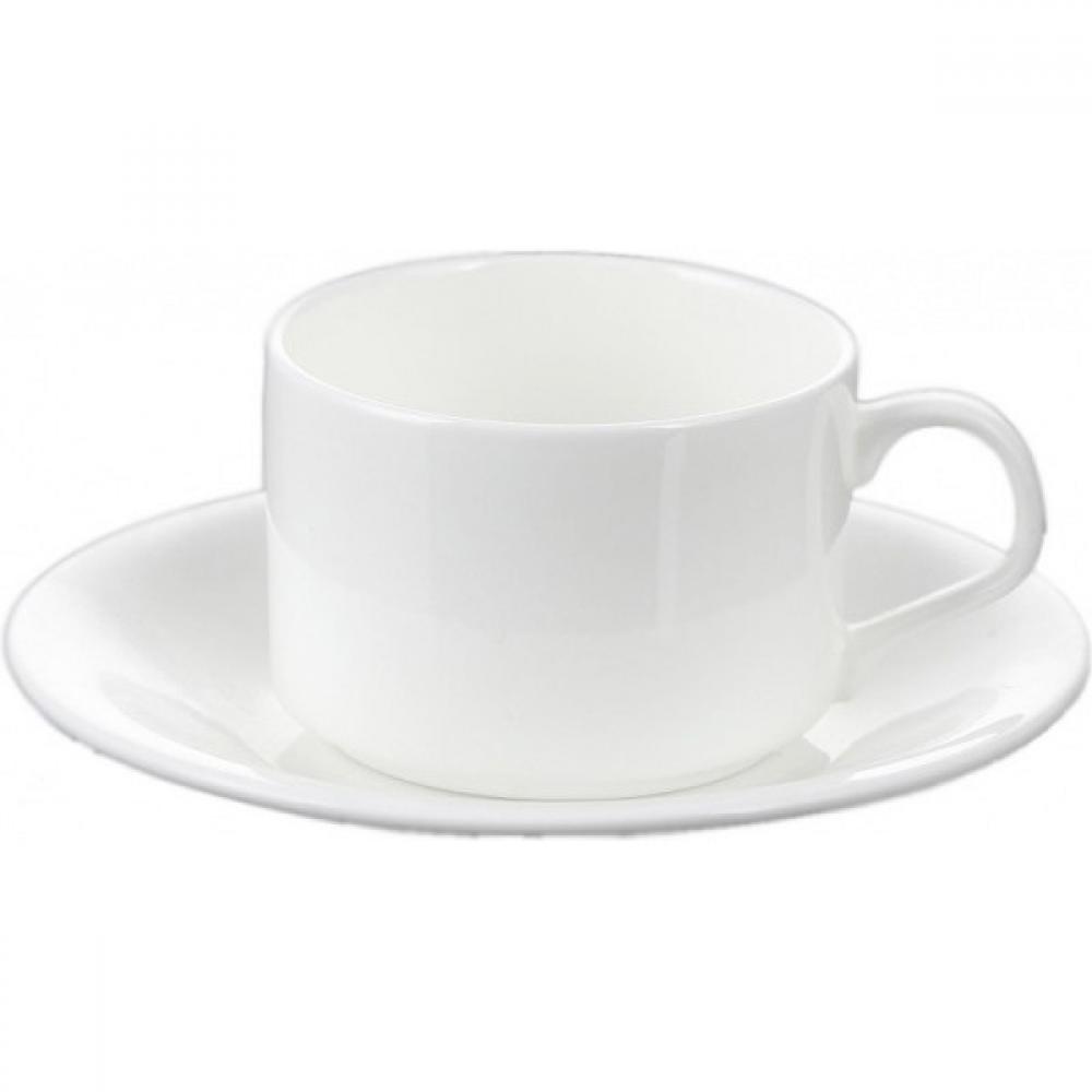 OLIVIA TASE 160ML AR APAKŠTASI 2GAB, PORCELĀNS, Wilmax
