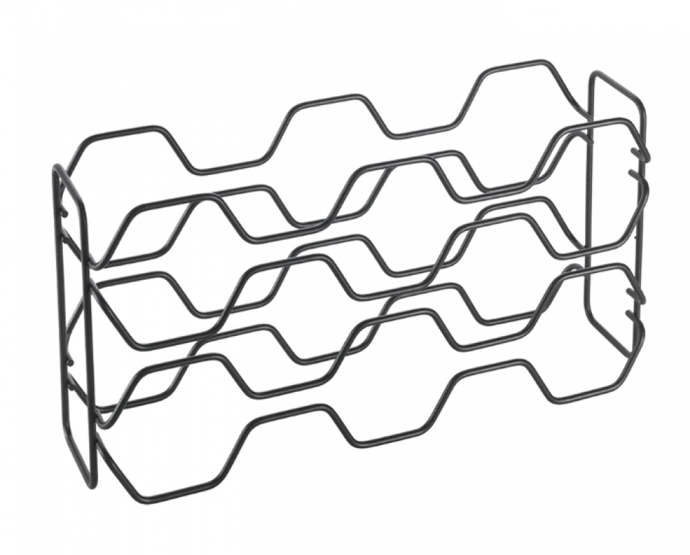 LAVA HEXAGON VĪNA PUDEĻU PLAUKTS 43x12x22CM, 10 PUDELĒM, MELNS, NER.TĒR., TOUCH THERM PĀRKL., Metaltex