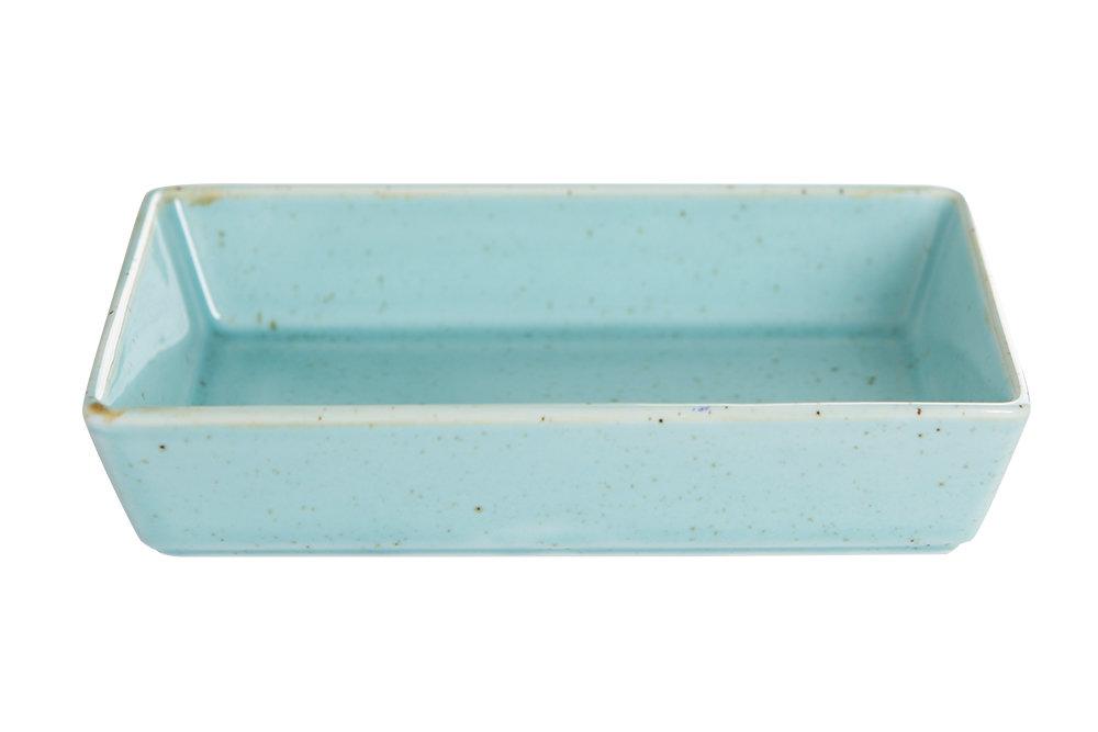 SEASONS TURQUOISE taisnstūrveida šķīvis ar malām 13x10cm, Porland