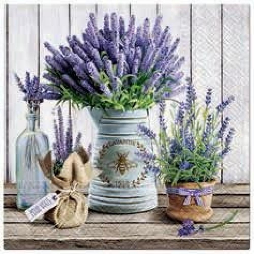 SALVETES 25x25CM, LAVENDER IN BUCKET, Paw Decor Collection