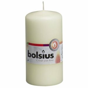 Svece - cilindrs h-12cm,ø6cm,ziloņkaula krāsā VN