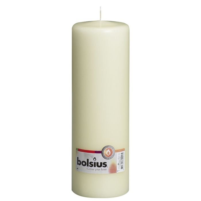 Svece - cilindrs h-25cm,ø8cm ,ziloņkaula krāsa VN