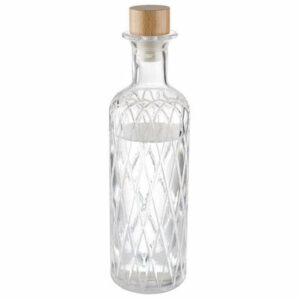 Pudele stikla DIAMOND 0.8L ø8cm h-28cm ar koka/silikona korķi