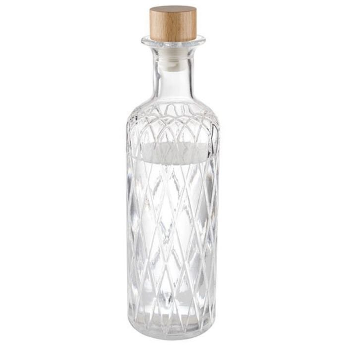Pudele stikla DIAMOND 0.8L ø8cm h-28cm ar koka/silikona korķi