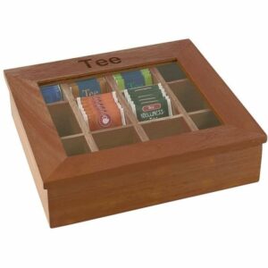 Tējas kaste 31×28cm h-9cm tumša koka