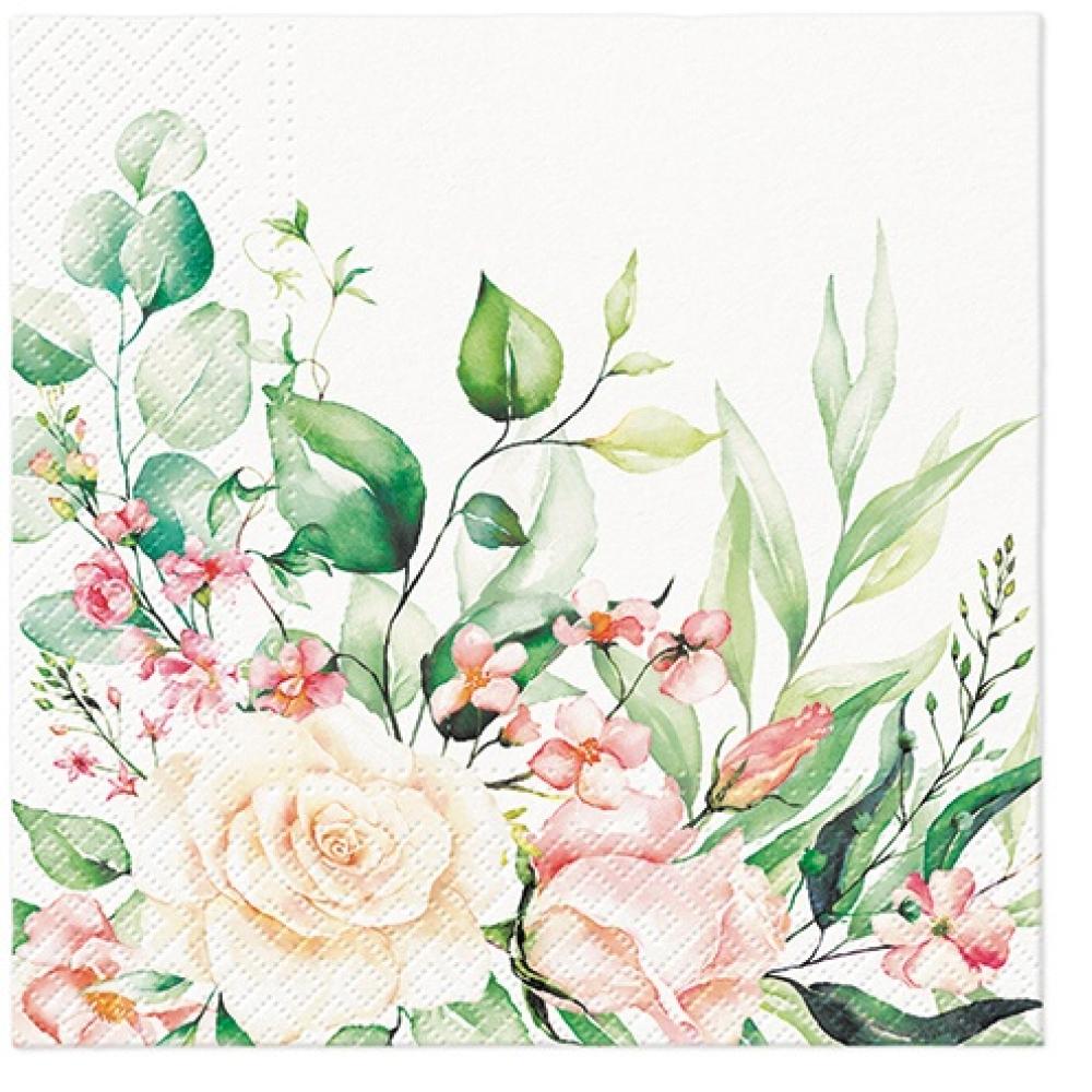 SALVETES 33x33CM, FLORAL MOMENTS, Paw Decor Collection