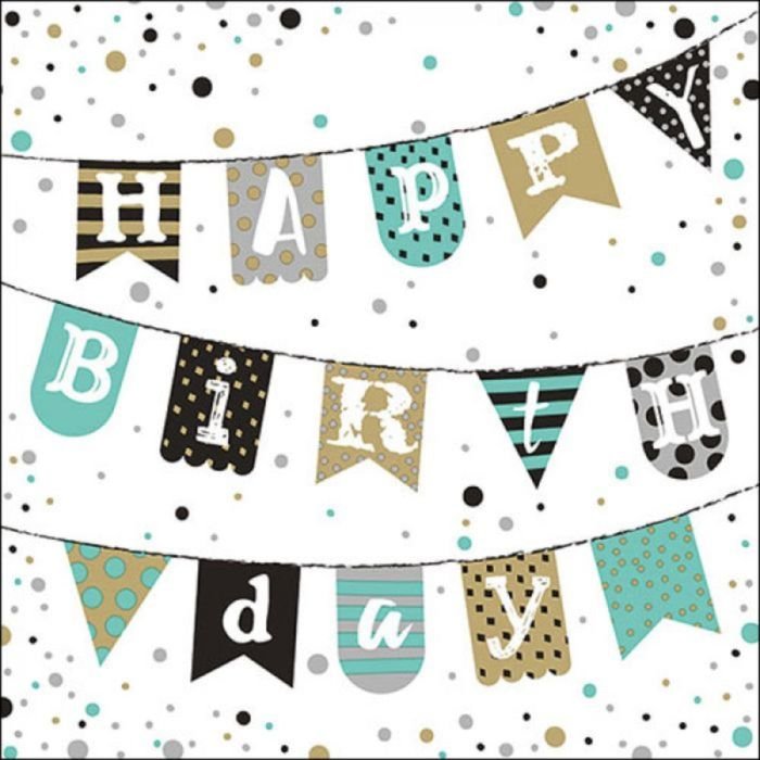Salvetes 33cm 3-k. 20gab BIRTHDAY GARLAND GREEN