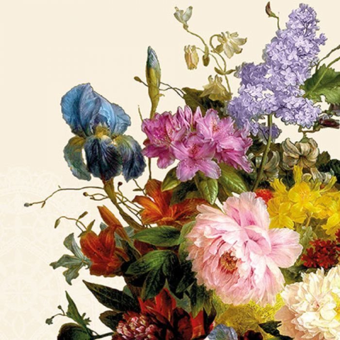 Salvetes 33cm 3-k. 20gab STILL LIFE BOUQUET CREAM