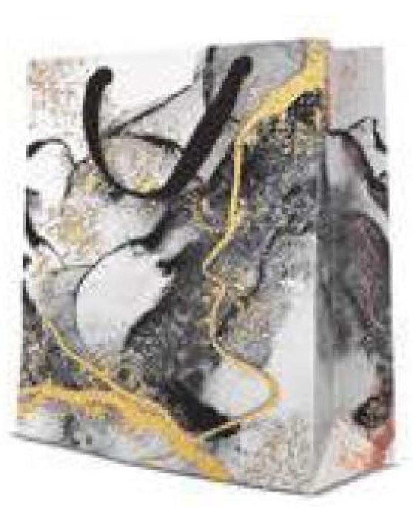 DĀVANU MAISIŅŠ PREMIUM, MEDIUM 20x10x25CM, MARBLE, Paw Decor Collection
