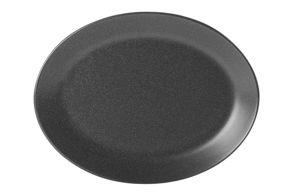 SEASONS melns ovāls šķīvis 24cm, Porland