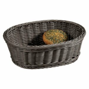 Groziņš plm. ovāls 29.5x23x9.5cm tumši pelēks