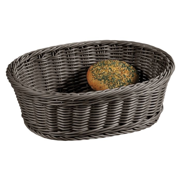 Groziņš plm. ovāls 29.5x23x9.5cm tumši pelēks