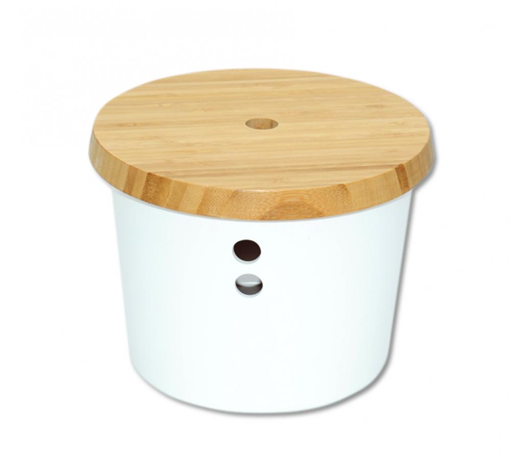 UZGLABĀŠANAS TRAUKS D21CM, 15.5CM, BALTS, MELAMĪNS/BAMBUSS, FSC, Kesper