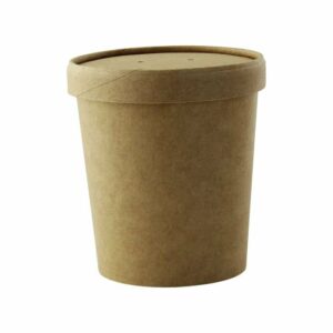 Bļoda ar vāku v/l. papīra 470ml, 25gab KRAFT, brūni