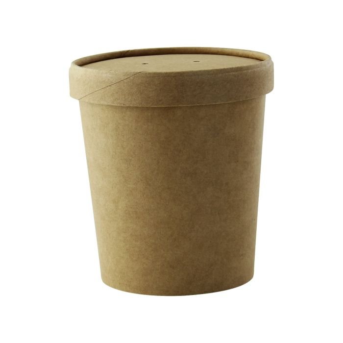 Bļoda ar vāku v/l. papīra 470ml, 25gab KRAFT, brūni