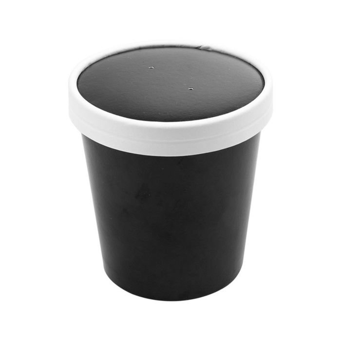 Bļoda ar vāku v/l. papīra 480ml, 25gab melni