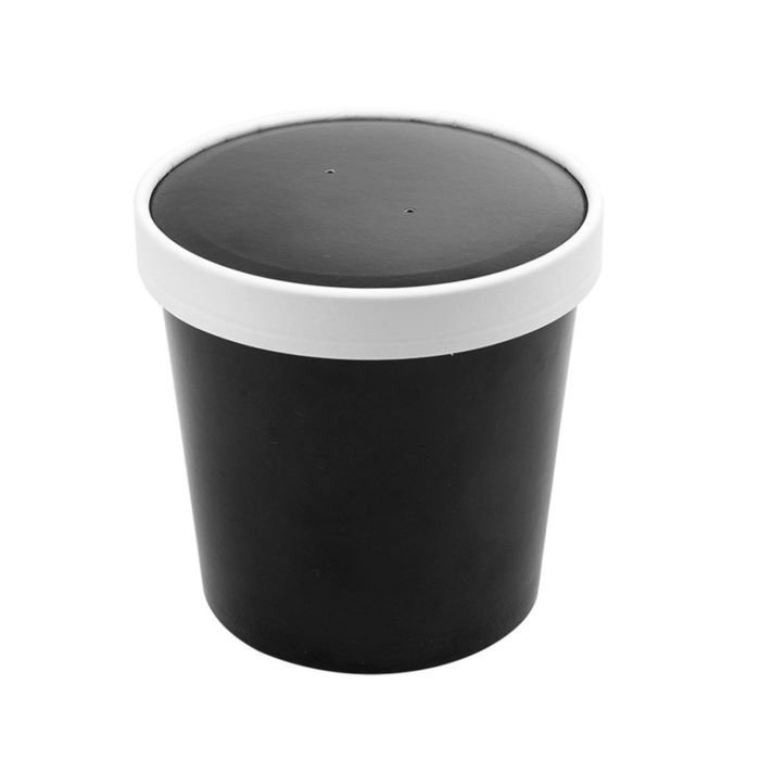 Bļoda ar vāku v/l. papīra 780ml, 25gab melni