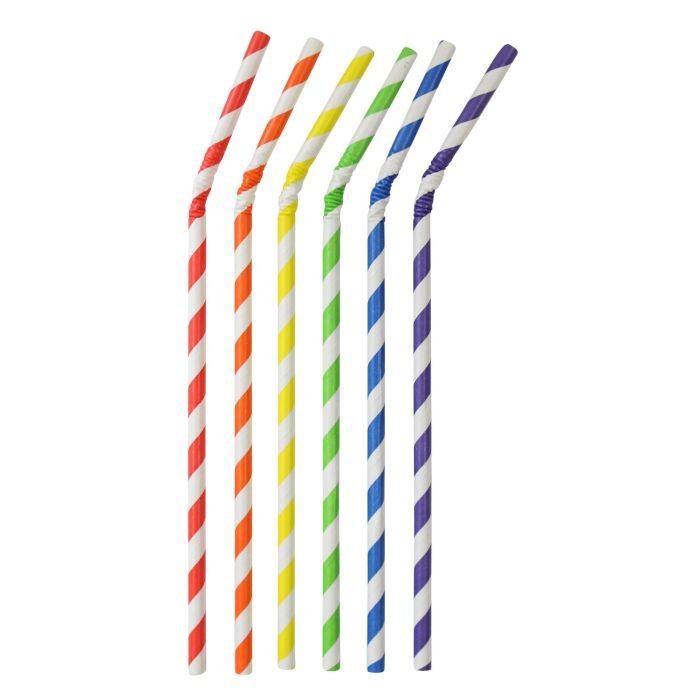 Salmiņi papīra lokāmi ø6mm h-24cm 100gab STRIPES