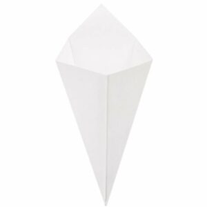 Papīra konuss uzkodām 12.8x21.7cm 100g 200gab balts