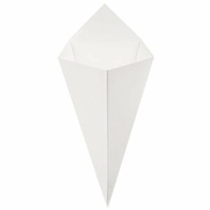 Papīra konuss uzkodām 15.7x26.8cm 230g 200gab balts