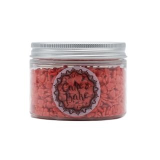 Dekori cukura sirsniņas sarkanas 90g CAKE&BAKE