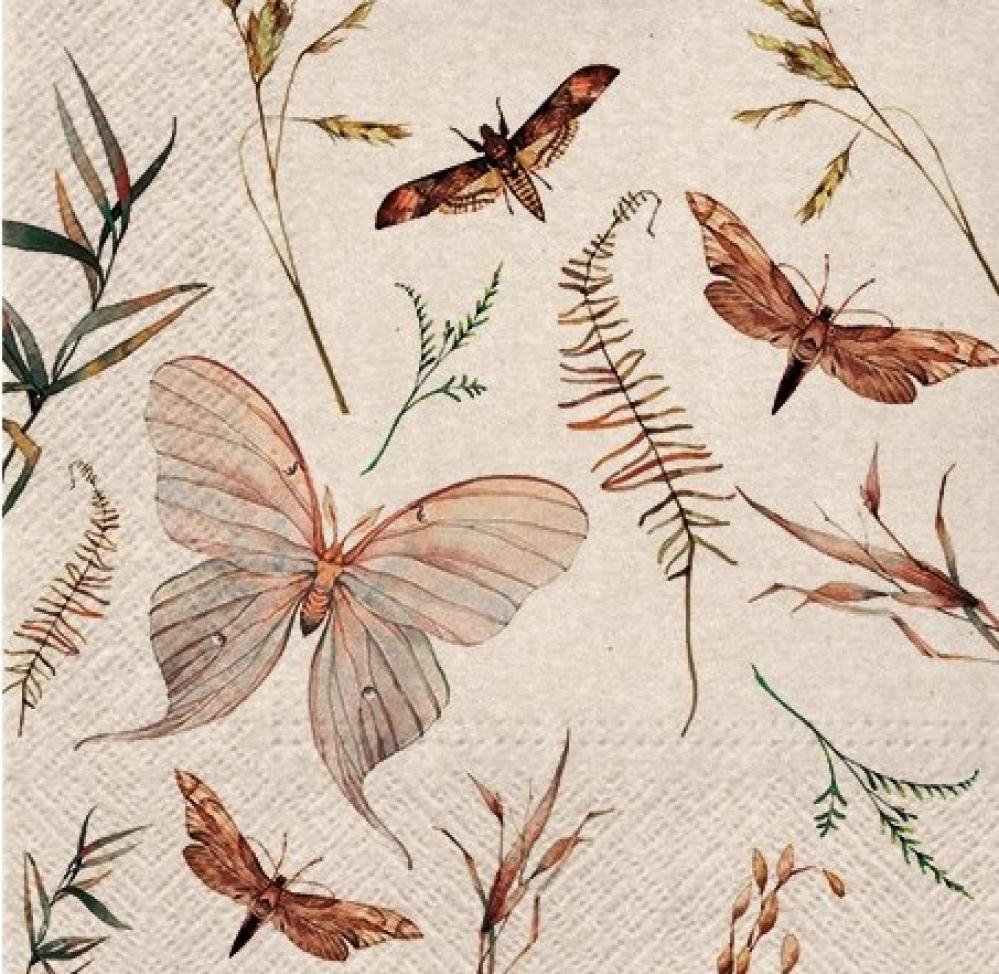 SALVETES 33x33CM, MOTHS, Paw Decor Collection