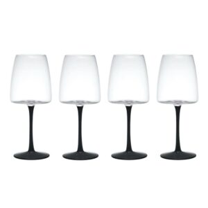 MIKASA PALERMO VĪNA GLĀZES 450ML, MELNA KĀJIŅA, 4 GAB., kristalīns, Mikasa