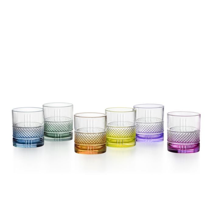 Viskija glāžu kompl 6gab BRILLANTE COLOR 340ml