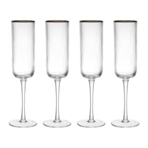 MIKASA SORRENTO ŠAMPANIEŠA GLĀZES 200ML, 4 GAB., kristalīns, Mikasa