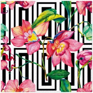 SALVETES 33x33CM, WILDFLOWER ORCHID, Paw Decor Collection