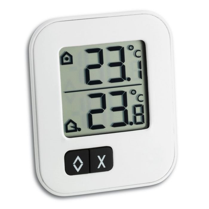 Termometrs telpu/āra dig.ar vadu 69x58x34mm 70g MIN/MAX balts