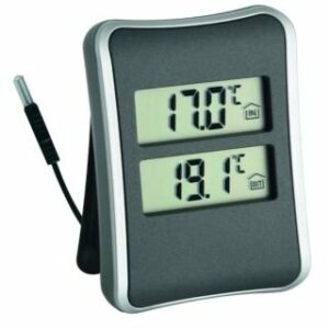 Termometrs telpu/āra dig.ar vadu 60x24x83mm 59g MIN/MAX melns