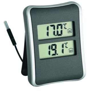 Termometrs telpu/āra dig.ar vadu 60x24x83mm 59g MIN/MAX melns