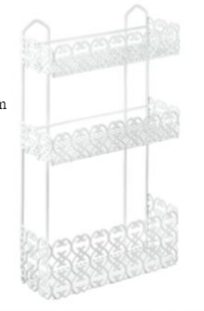 FLORENZ PLAUKTS 30X10X51CM 3-STĀVU, PLASTIKĀTA PĀRKL., Metaltex
