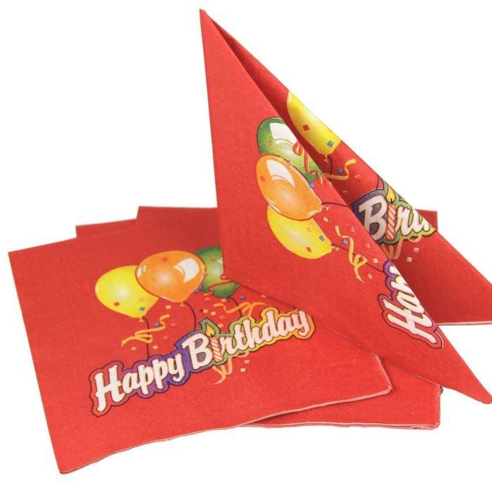 Salvetes 33cm 3-k 20gab HAPPY BIRTHDAY