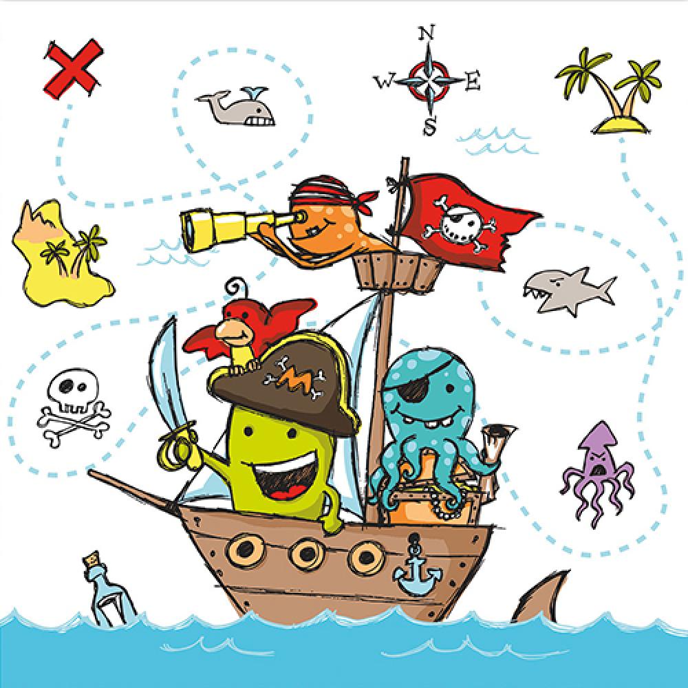 PIRATE CREW SALVETES 33X33CM 20GB 0.114KG/IEP, Pap Star