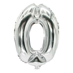 "FOLLIJA BALONS ""0"" 35X20CM, SUDRABA KR., 0.012KG/IEP", Pap Star