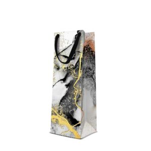DĀVANU MAISIŅŠ PREMIUM, PUDELEI 12x37x10CM, MARBLE, Paw Decor Collection