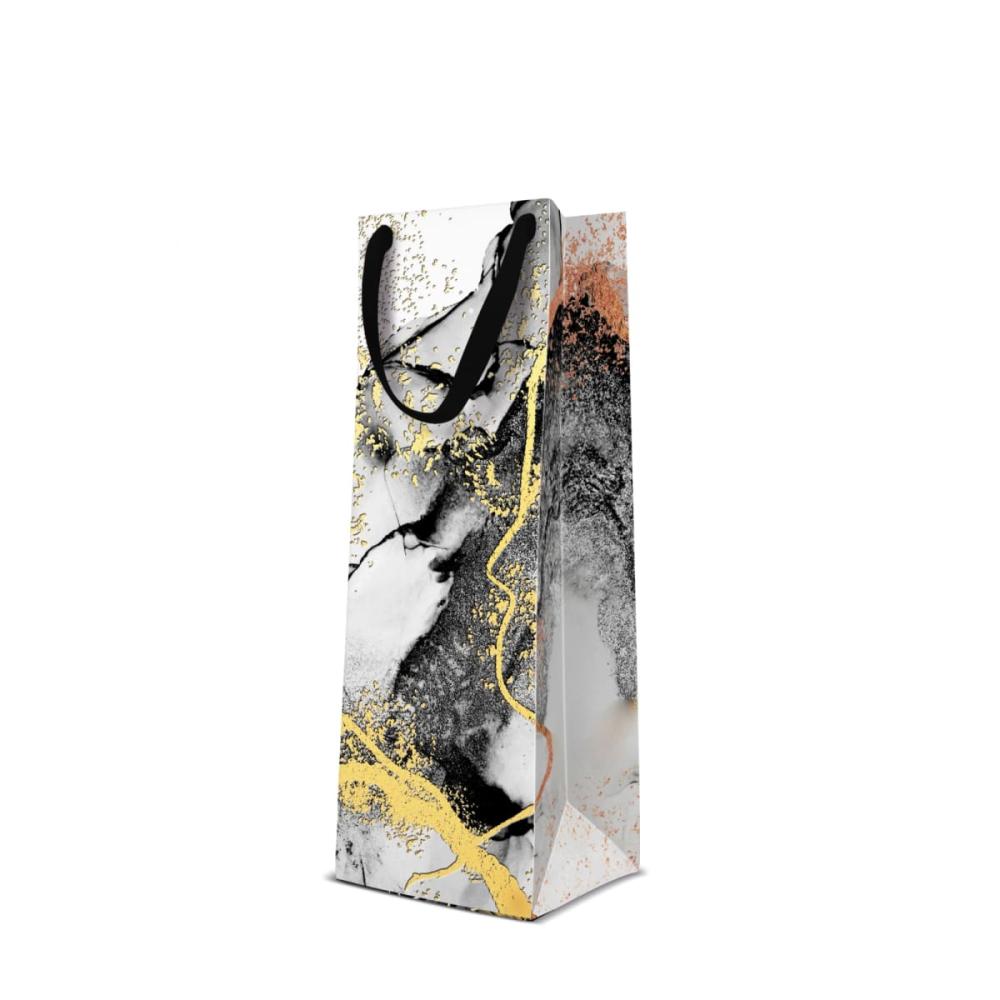 DĀVANU MAISIŅŠ PREMIUM, PUDELEI 12x37x10CM, MARBLE, Paw Decor Collection