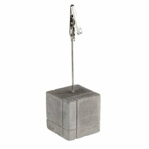 Galda karšu turētāji 4gab betona ar klipsi 3x3cm h-12cm + 30 kartītes