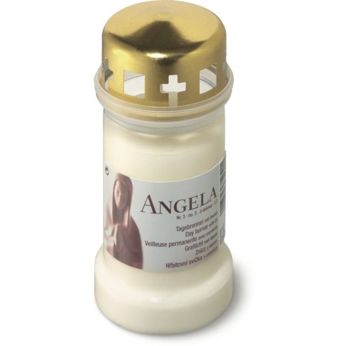 Svece kapu ar vāciņu ANGELA, balta