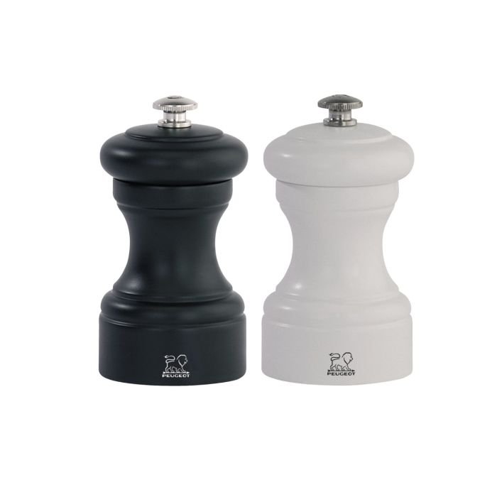 Piparu un sāls dzirnavas BISTRO, koka, balts/melns, matēts h-10cm