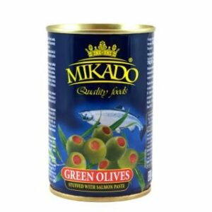 Olīvas zaļās pildītas ar lasi 300ml/90g MIKADO