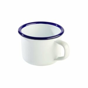 Krūze emaljēta Ø 7cm h-5cm 100ml balta/zila