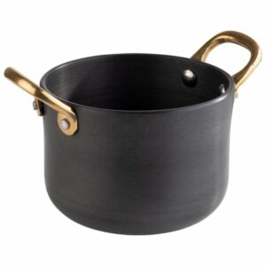 Trauks ø11.5cm 600ml melns ar zelta kr. rokturiem