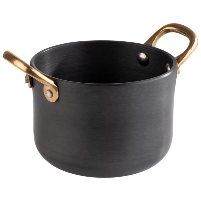 Trauks ø11.5cm 600ml melns ar zelta kr. rokturiem