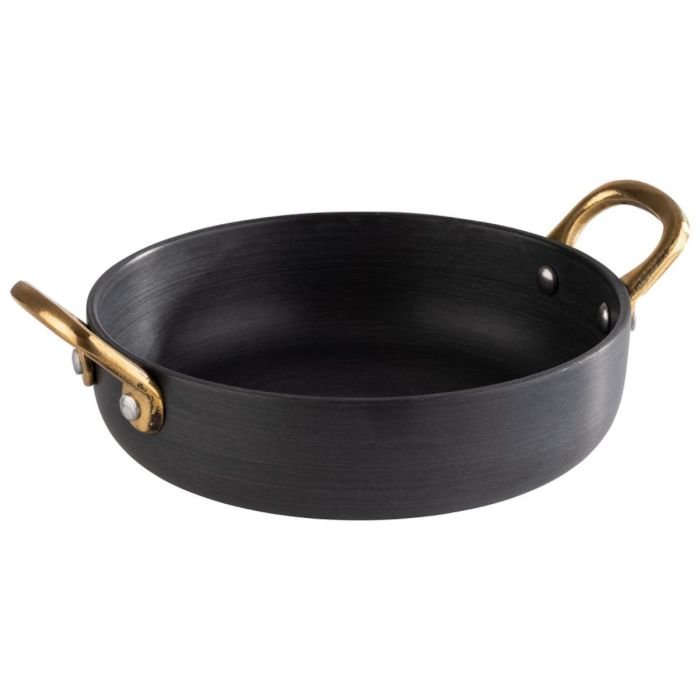 Trauks ø15cm 500ml melns ar zelta kr. rokturiem