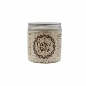 Dekori cukura pērlītes baltas 150g CAKE&BAKE