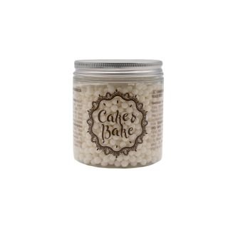 Dekori cukura pērlītes baltas 150g CAKE&BAKE