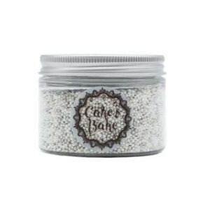 Dekori cukura pērlītes mini baltas, sudraba 130g CAKE&BAKE